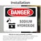 Signmission Sodium Hydroxide Danger Sign, Vinyl Decal, 7in W x 5in L, 2PK OS-2PACK-DS-D-57-L-1576 - alternate 2